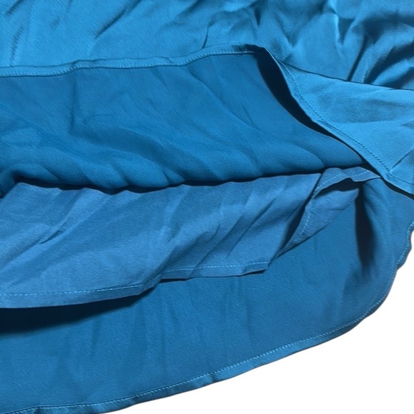 GRACE KARIN NWT Halter Kapin Blouse Satin Fabric Blue Color Size 2XL - Picture 5 of 7